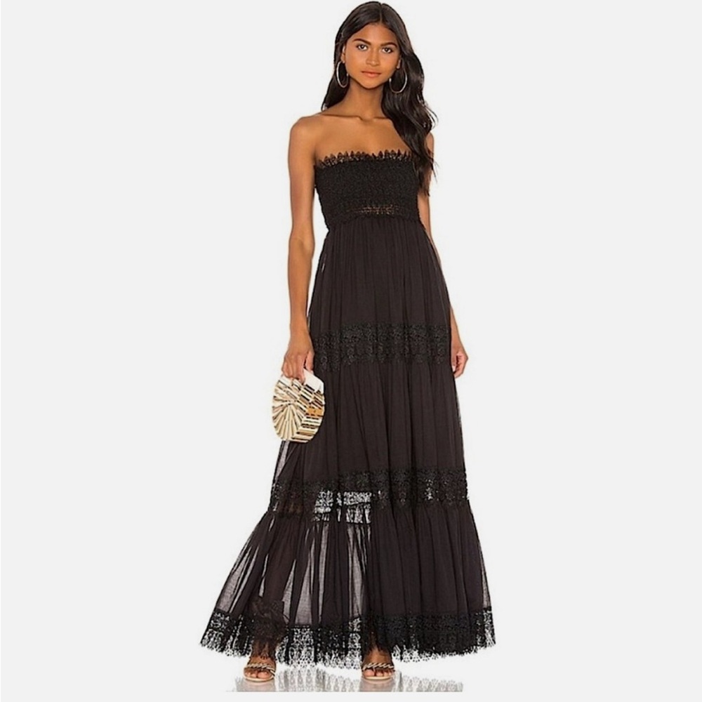 Charo Ruiz Black Strapless Zoe Dress